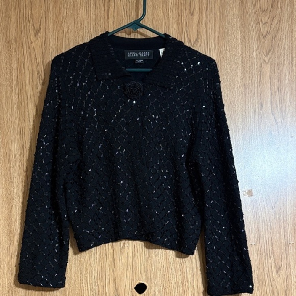 Ellen Tracy Black Knit Top